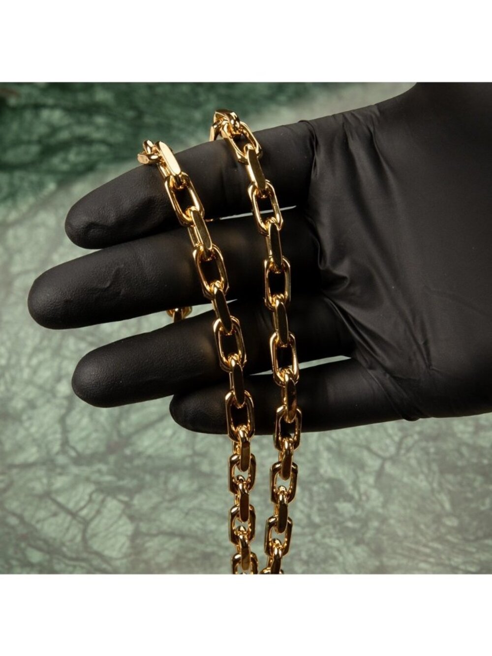 Solid Yellow Gold Plated  316 Stainless Steel 8MM Rolo Hermes Chain Necklace